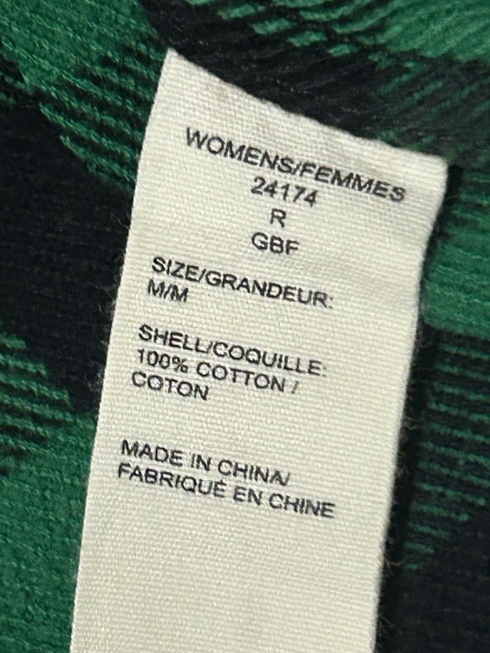 Woolrich Buffalo Check Flannel Shirt Green Black Plaid Cotton Button Up Size M - Picture 5 of 7